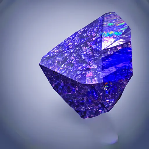 Image similar to a rare mineral rock, in a dark studio room, vaporwave theme. Tanzanite, Opal, Kunzite. in the style of artgerm.