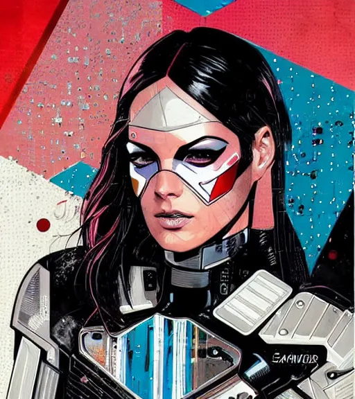 Image similar to portrait of an android, by DC comics and Sandra Chevrier