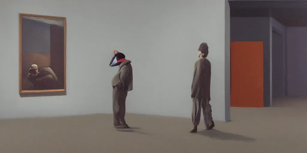 Image similar to an art gallery with pictures in the style of tim eitel