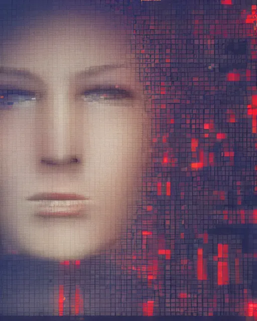 Prompt: A broken monitor with the calm face of a female on it. Very very very strong glitches and scanlines effect on the monitor. The face is blurry with glitches. Extremely high detail, glitchcore, glitches, glitch, cyberpunk, 8k render