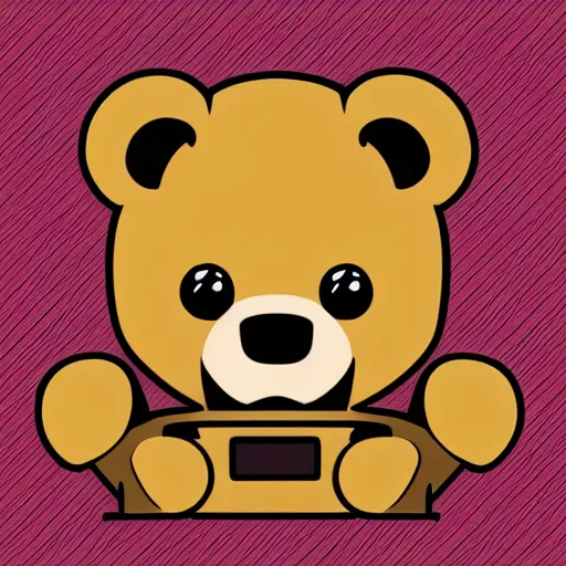 Image similar to in the style of max prentis and deathburger and laurie greasley a vector e-sports sticker logo of a teddy bear, highly detailed, colourful, 8k wallpaper