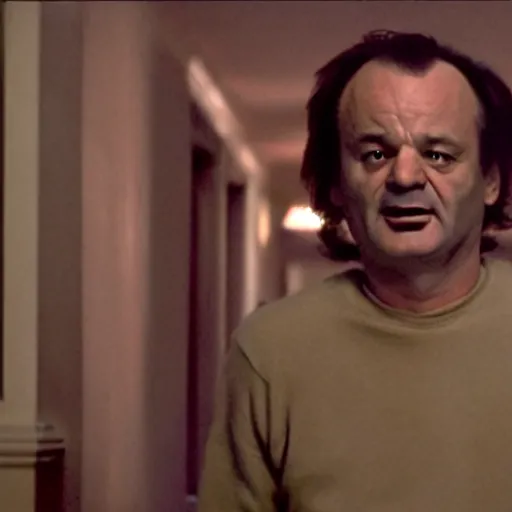Prompt: bill murray plays jack torrance in the shining, movie still, promotional shot