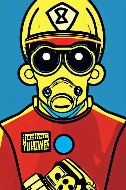 Image similar to fallout 7 6 retro futurist illustration art by butcher billy, sticker, colorful, illustration, highly detailed, simple, smooth and clean vector curves, no jagged lines, vector art, smooth andy warhol style