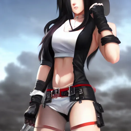 Image similar to alternate outfit of tifa lockhart by WLOP, rossdraws, Logan Cure, Mingchen Shen, BangkuART, sakimichan, yan gisuka, JeonSeok Lee, zeronis, Chengwei Pan on artstation