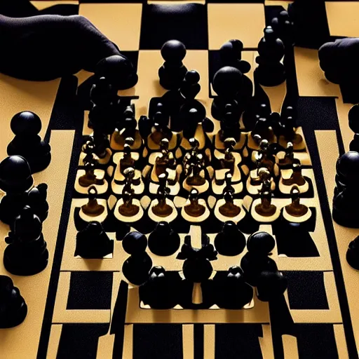 Prompt: Wu-tang clan as chess pieces on a black and golden chess board extremely well designed and detailed 8k resolution - N 6 secrete outputs