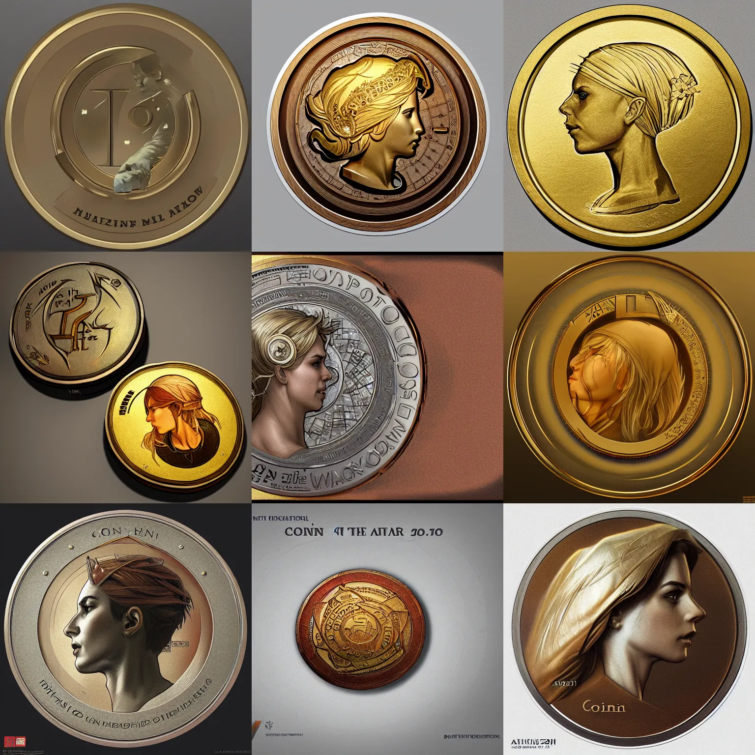 Prompt: coin with the inscription numiz coin, 4 k, octane, digital painting, artstation, concept art, sharp focus, illustration, art by artgerm and greg rutkowski and alphonse mucha