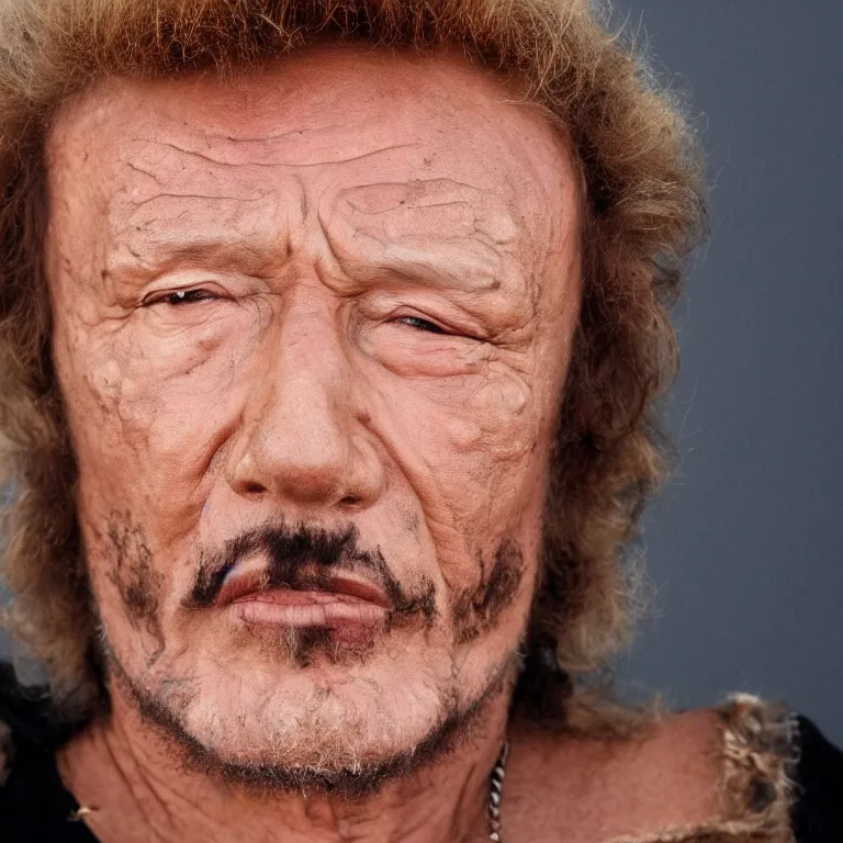 Image similar to an ant with the face of johnny hallyday