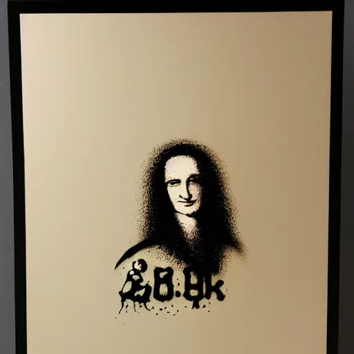 Image similar to individual gottfried leibniz silk screen banksy style