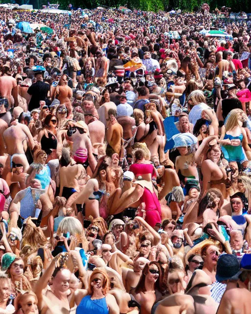 Image similar to a crowd of christina aguilera, beach