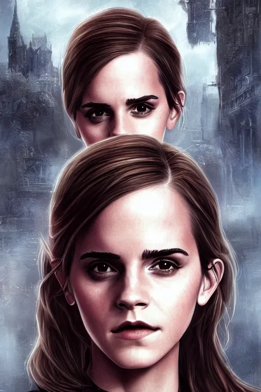 Image similar to a selfie of Emma Watson in the Matrix, fantasy, intricate, young and cute girl, highly detailed, digital painting, artstation, concept art, smooth, sharp focus, illustration