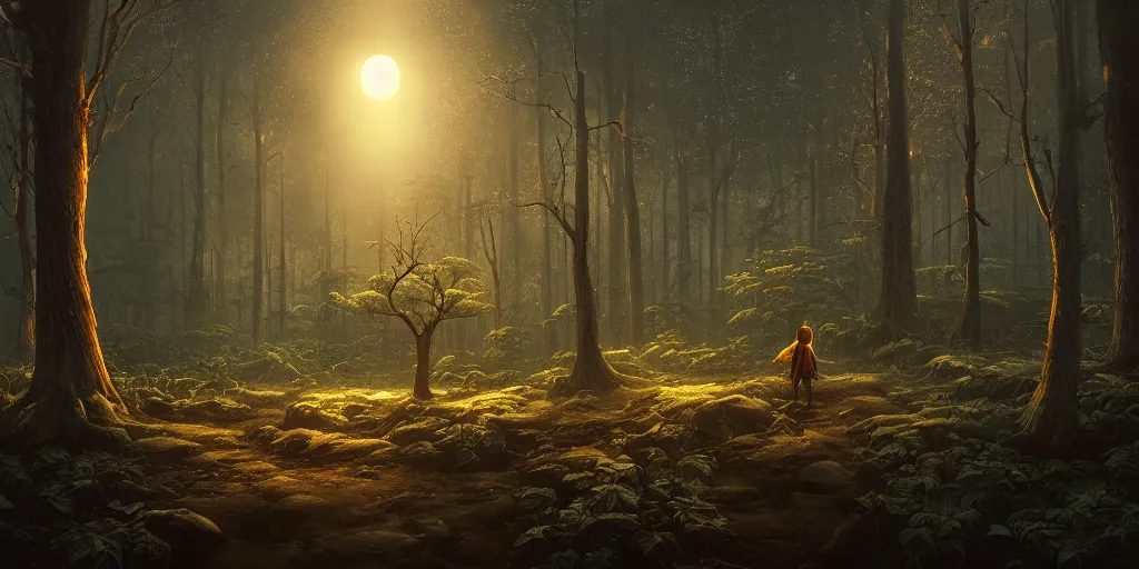 Prompt: the dark foreboding forest, moonlit, extremely detailed oil painting, unreal 5 render, rhads, Bruce Pennington, Studio Ghibli, tim hildebrandt, digital art, octane render, beautiful composition, trending on artstation, award-winning photograph, masterpiece