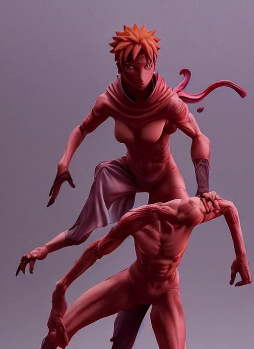 Image similar to naruto figurine, art by gerald brom, greg rutkowski and artgerm and james jean and zdzisław beksinski, unreal engine,