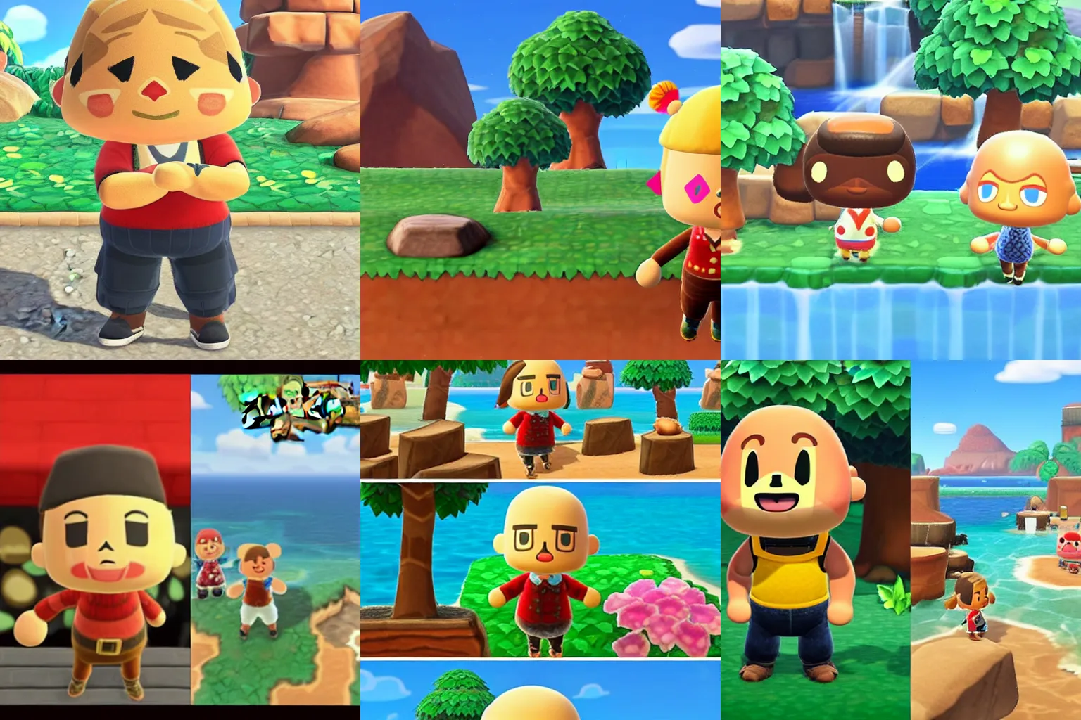 Prompt: dwayne johnson in animal crossing