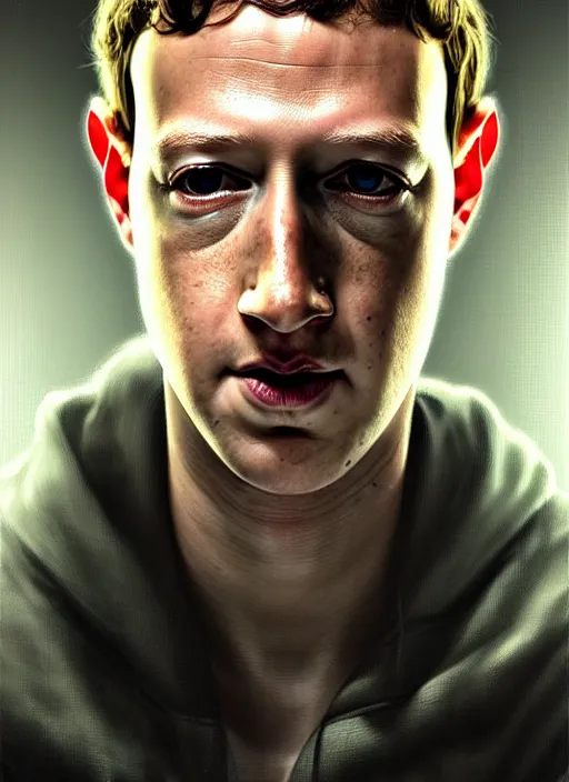 Prompt: mark zuckerberg as male android!!!, sci - fi, wires, dead eyes, portrait, intricate, elegant, highly detailed, digital painting, artstation, concept art, wallpaper, smooth, sharp focus, illustration, art by h. r. giger and artgerm and greg rutkowski and alphonse mucha