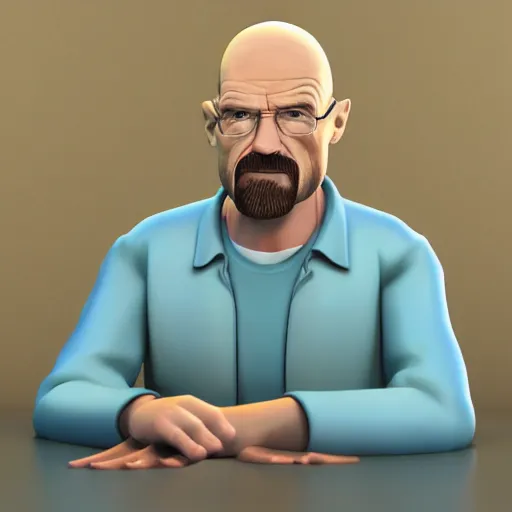 Prompt: walter white, pixar, disney, 3 d render, 4 k, hd, high detail