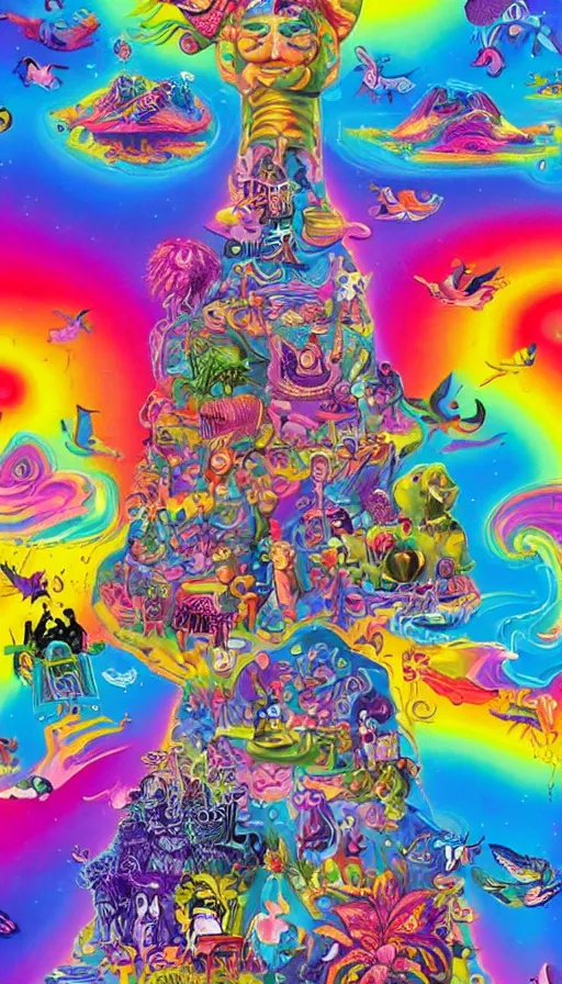 Prompt: the end of the world, by lisa frank,