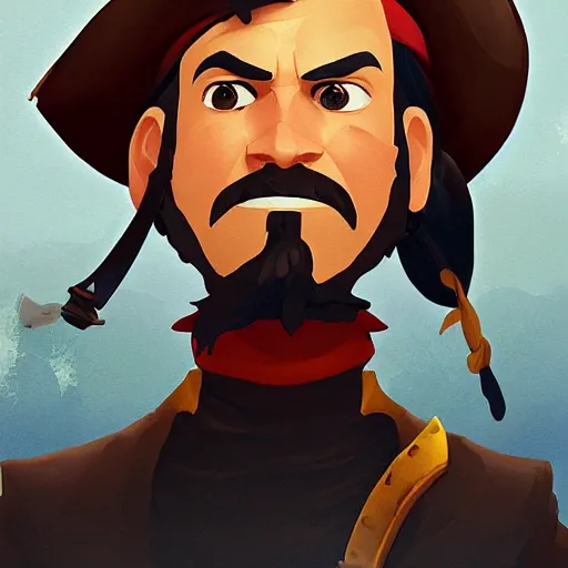 Image similar to painting jack the pirate on sea of thieves game avatar hero smooth face median photoshop filter cutout vector behance hd by jesper ejsing, by rhads, makoto shinkai and lois van baarle, ilya kuvshinov, rossdraws, illustration, art by ilya kuvshinov and gustav klimt