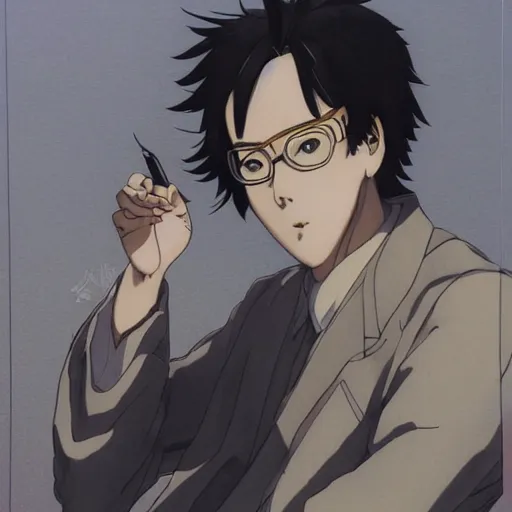 Image similar to Julius Causar at the senate, relaxed, anime portrait studio ghibli style by Krenz Cushart and Yoji Shinkawa and Satoshi Kon