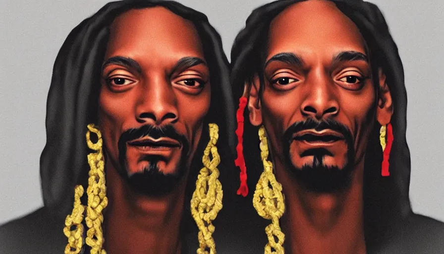 Image similar to Snoop Dogg smiled sweetly red eyes, nothing superfluous, photorealism