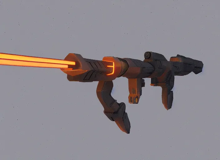 Image similar to low poly needler gun from halo 2. 3 d blender render. winner.