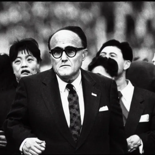 Prompt: Rudy Giuliani tiananmen square 1989