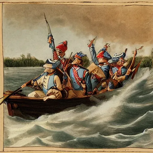 Image similar to Washington Crossing the Delaware as a back tattoo