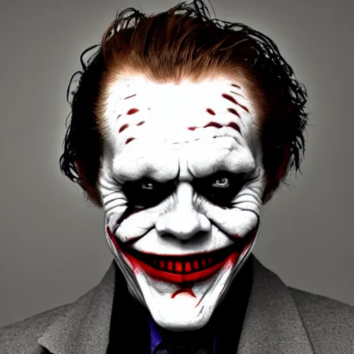 Prompt: willem dafoe as joker from batman, photography, medium - shot