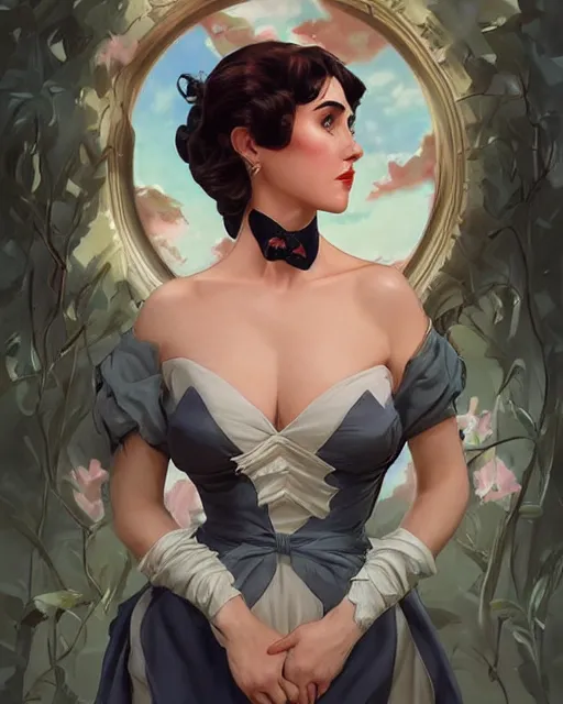 Prompt: a pin up and beautiful fashion charming dreamlke jennifer connelly, symmetrical face symmetrical eyes, character art, art by artgerm lau and wlop and and ilya kuvshinov and john singer sargent, joshua middleton comic art