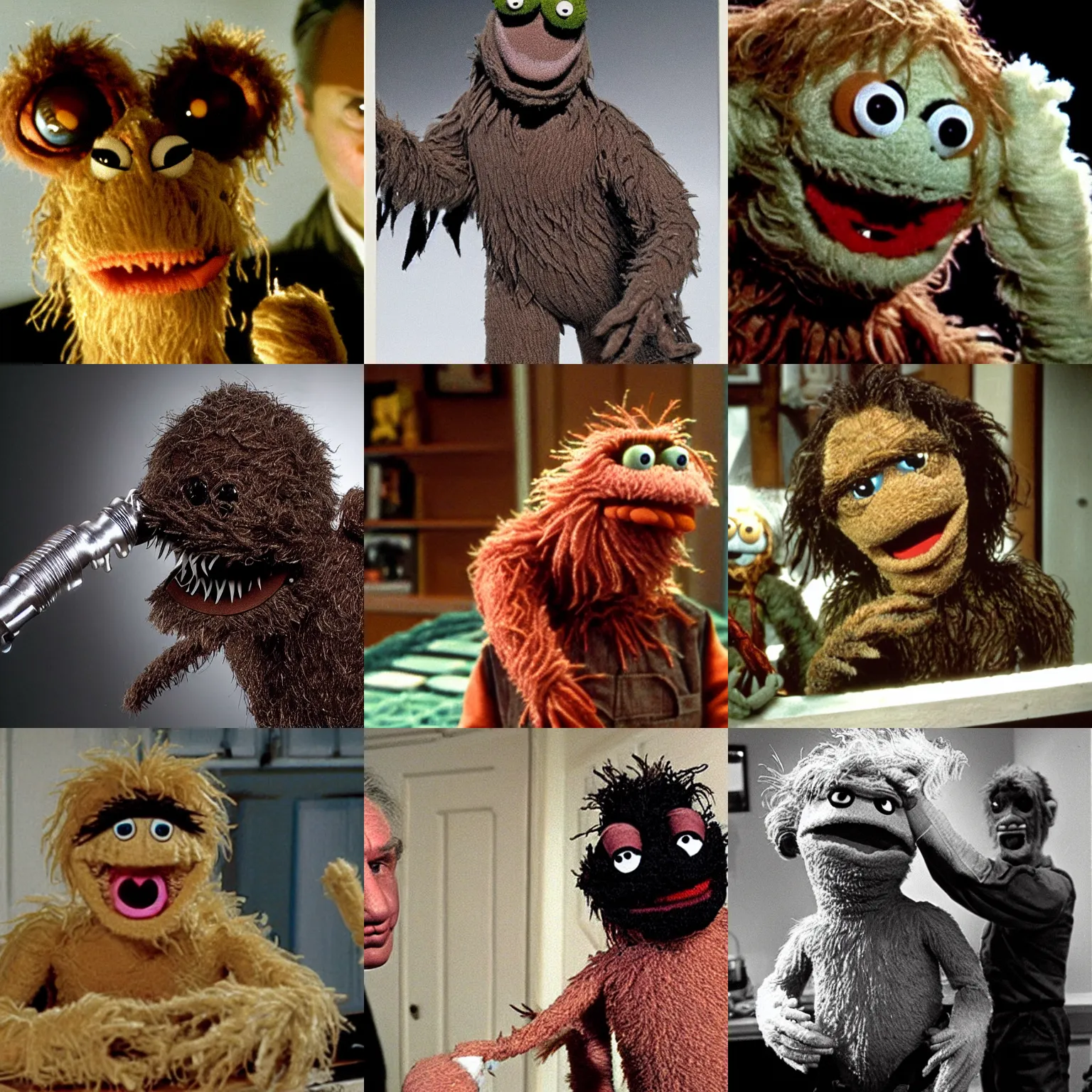 Prompt: creature from jphn carpenter's the thing as a muppet
