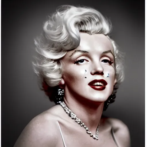 Prompt: marilyn monroe as an old woman, photorealistic, 4 k, studio lighting,