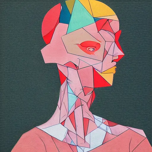 Prompt: abstract female portrait by james jean and Jason Chan