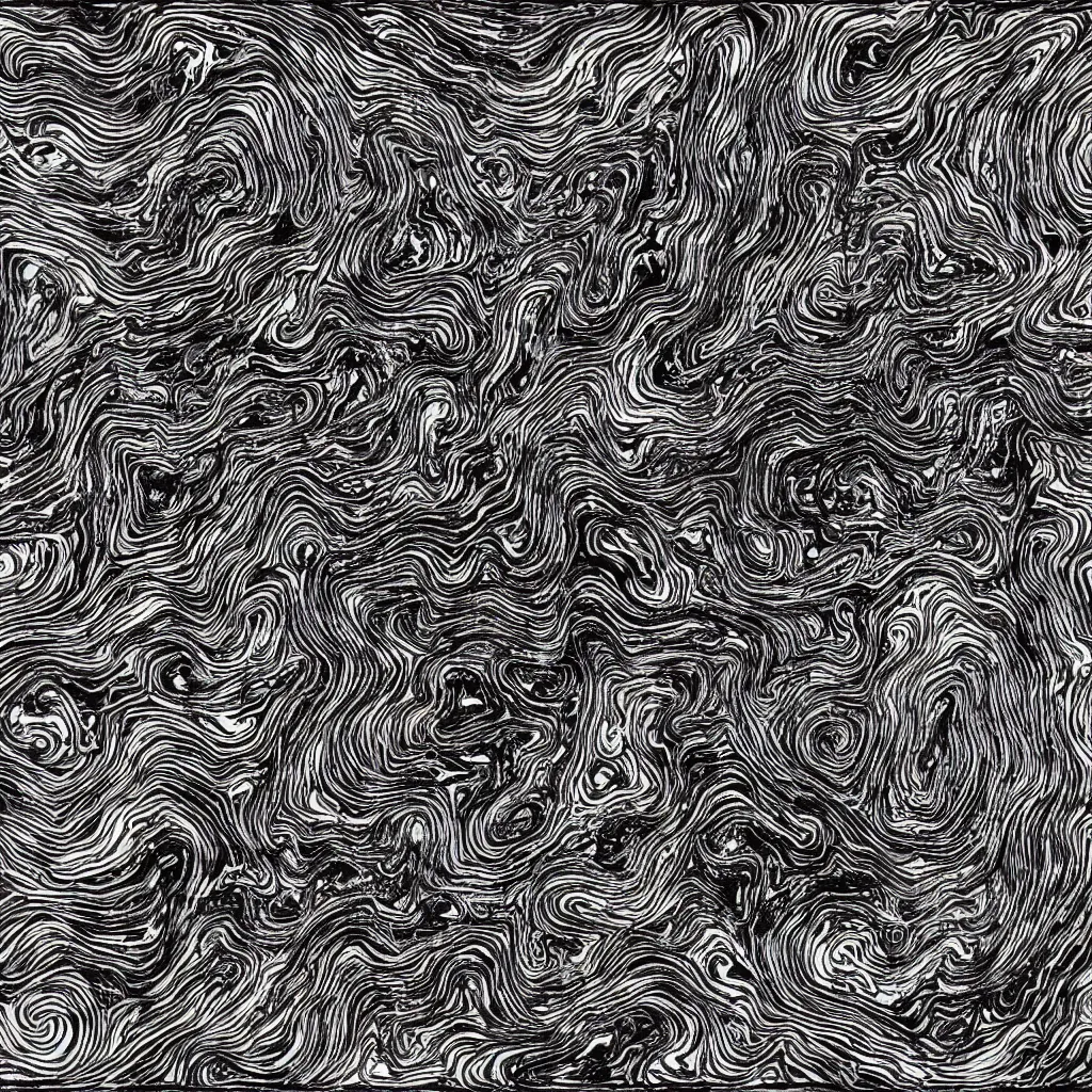 Image similar to topo camo, swirls, technical, acrylic, teeth, death metal, eerie, tribal, clay, dotting, lines, stipple, points, cybernetic, style of old painting, francis bacon art, sleep paralysis, hypnosis, eerie, terror, oil, neon, black and white, color splotches, colorful dots, ominous, abstract