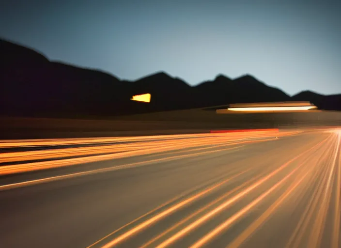 Image similar to a 2 8 mm macro photo of trailing streaked car lights on a winding mountain highway, long exposure at night, splash art, movie still, bokeh, canon 5 0 mm, cinematic lighting, dramatic, film, photography, golden hour, depth of field, award - winning, anamorphic lens flare, 8 k, hyper detailed, 3 5 mm film grain, hazy