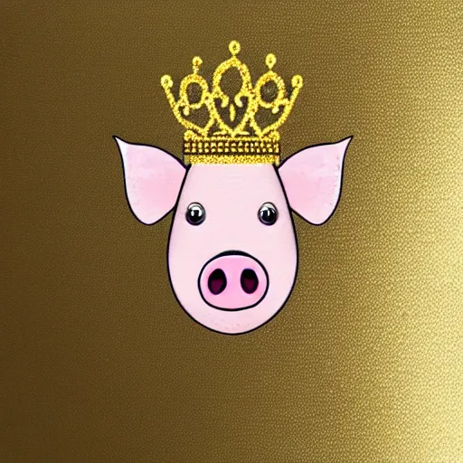 Image similar to pig in gold crown by Butcher