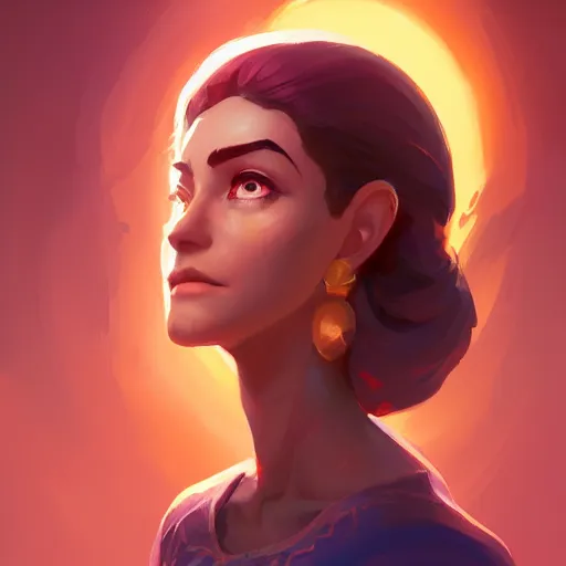 Image similar to profile portrait, maya ali mage, gloomhaven, dynamic lighting, gaudy colors, octane render aesthetic, matte painting concept art, official fanart behance hd artstation by jesper ejsing, by rhads and makoto shinkai and lois van baarle and ilya kuvshinov and rossdraws