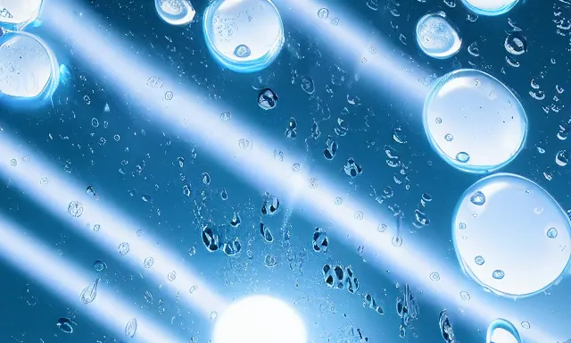 Prompt: beautiful picture of a sunny blue sky with a magical vertical cylindrical tunnel of big upside-down raindrops floating quietly, highly-detailed, fantastic, dramatic lighting, artstation, 4k