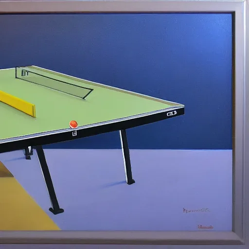 Image similar to Dy mace duke luajtur pingpong me sfondin e portokalltë, oil painting