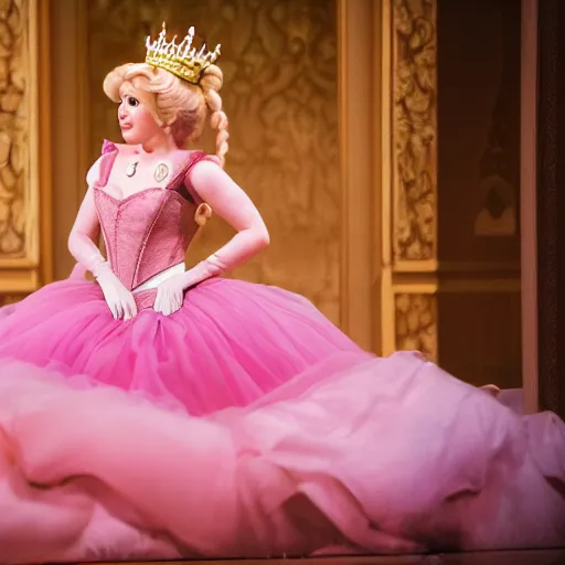 Image similar to professional portrait photography of princess peach in an opera