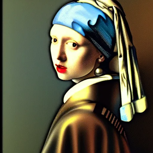 Image similar to Darth Vader a pearl earring by Johannes Vermeer