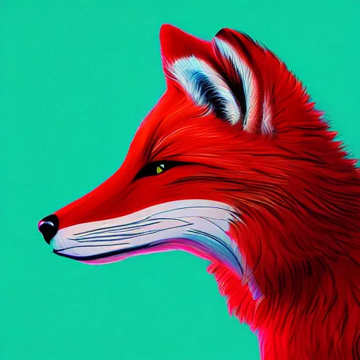 Prompt: digital red red red red red fox, retrowave palette, digital world, highly detailed, electric breeze, anatomically correct vulpine, synth feel, fluffy face, ear floof, flowing fur, super realism, accurate animal imagery, 4 k digital art