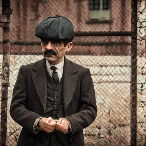 Image similar to Mister Bean in Peaky Blinders very detailed 8k quality hyperrealistic