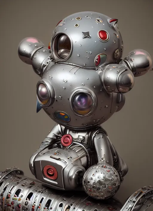 Image similar to highly detailed closeup portrait of a cute tin toy retro rrocket spaceship, nicoletta ceccoli, mark ryden, lostfish, earl nore, hyung tae, frank frazetta, global illumination, god rays, detailed and intricate environment