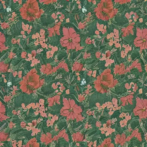 Prompt: Elegant floral pattern from the 1800's.
