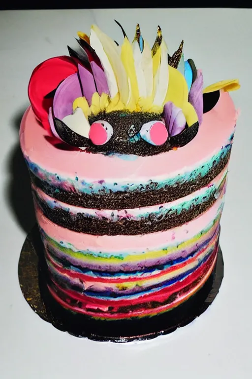 Image similar to lady gaga as a layered cake