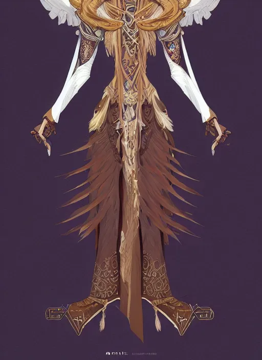 Image similar to hawk headed warlock, wind magic, exquisite details, full body character design, white background, by studio muti