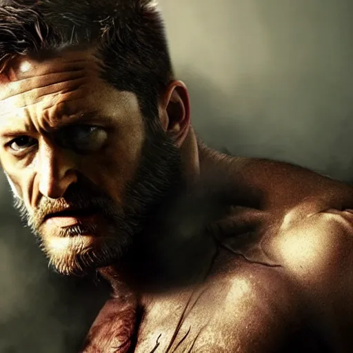 Image similar to Tom Hardy as wolverine 4K quality Photorealism