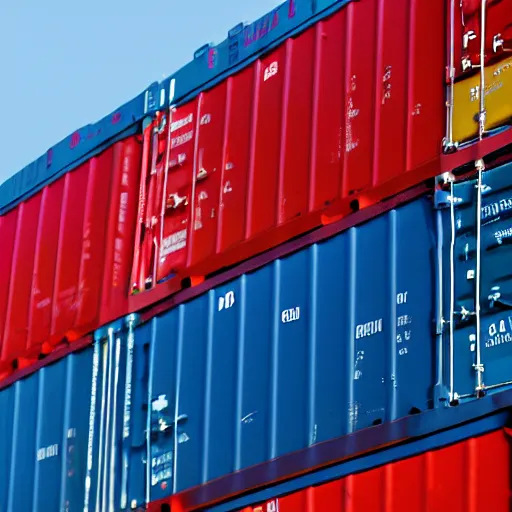 Image similar to close up of a a hydrofoil container ship in baltimore maryland. on the ship are haphazardly stacked multi - color shipping containers. the time is the golden hour and the water is very choppy. canon eos digital rebel xti, 1 0 0 - 3 0 0 mm canon f / 5. 6, exposure time : 1 / 1 6 0, iso 4 0 0