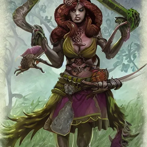 Prompt: extremely beautiful female grung, d & d