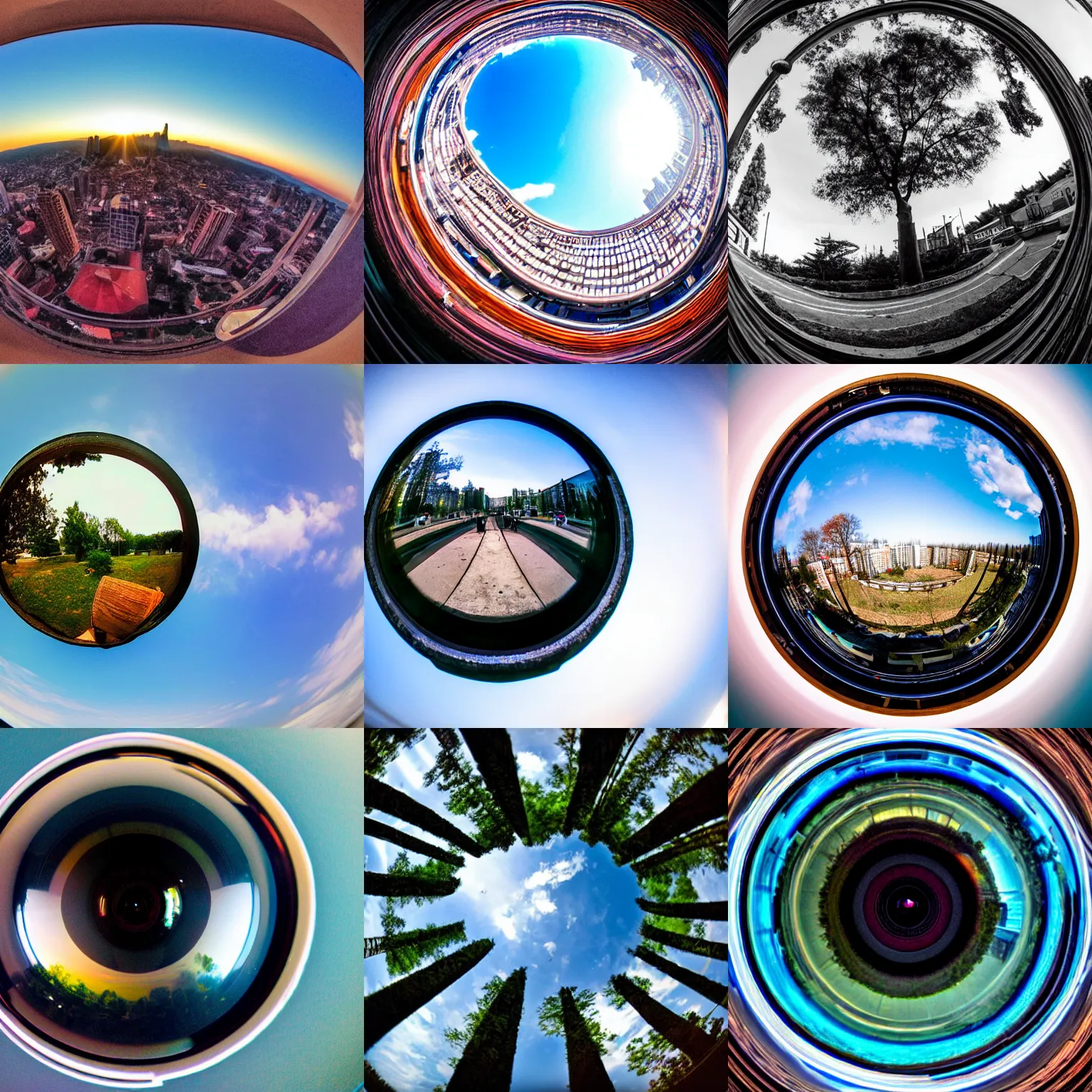 Prompt: Fisheye lense photograph.