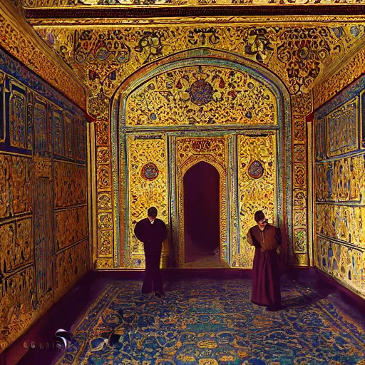Prompt: photograph inside topkapi palace, jewel thieves, 1963, Kodachrome film